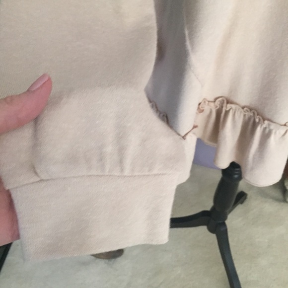 Easel - Cozy Oversized Pink Ruffle Hem Hoodie, size L - Picture 6 of 10